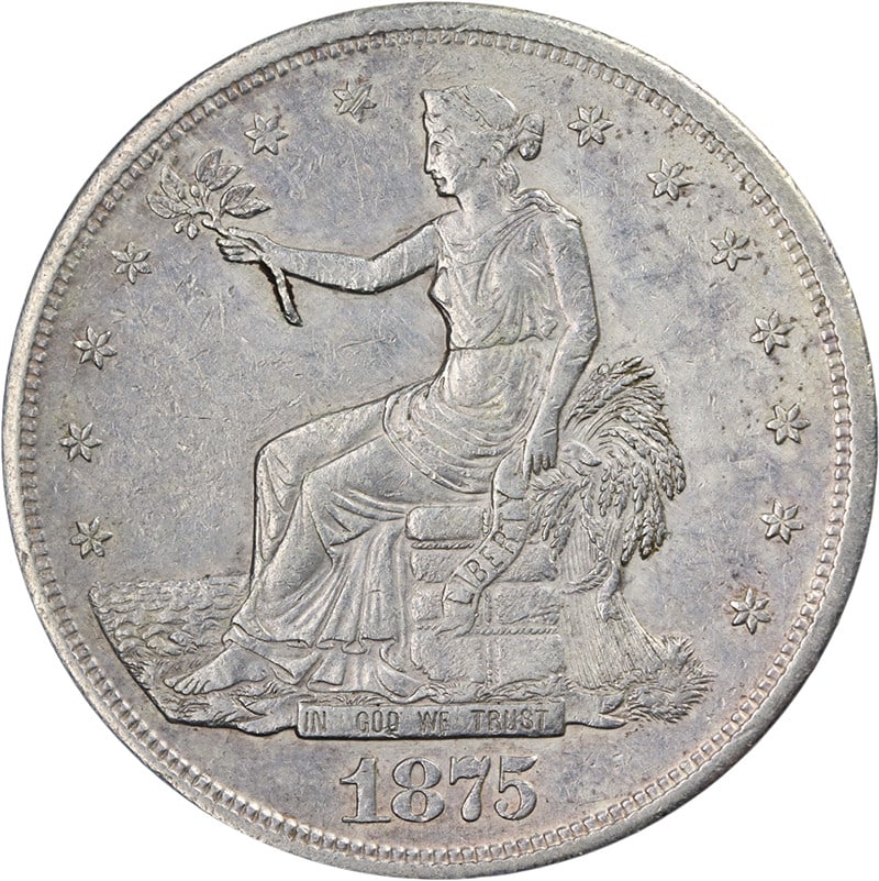 1875-S Trade Dollar XF AU Circulated Silver Coin Nice Eye Appeal (1 of 2)