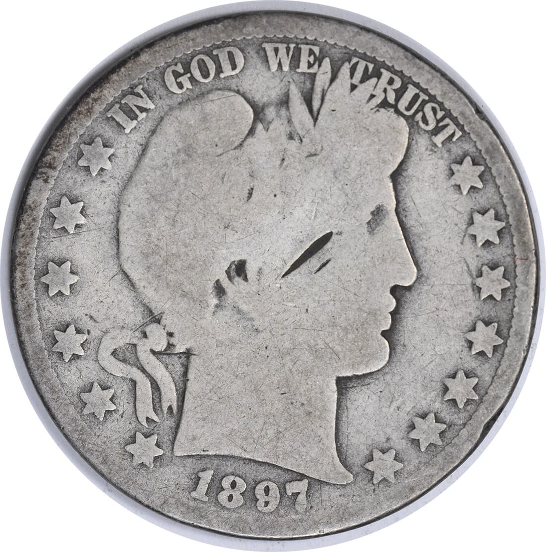 1897-O Barber Silver Half Dollar 50C Uncertified 90% Silver (1 of 2)