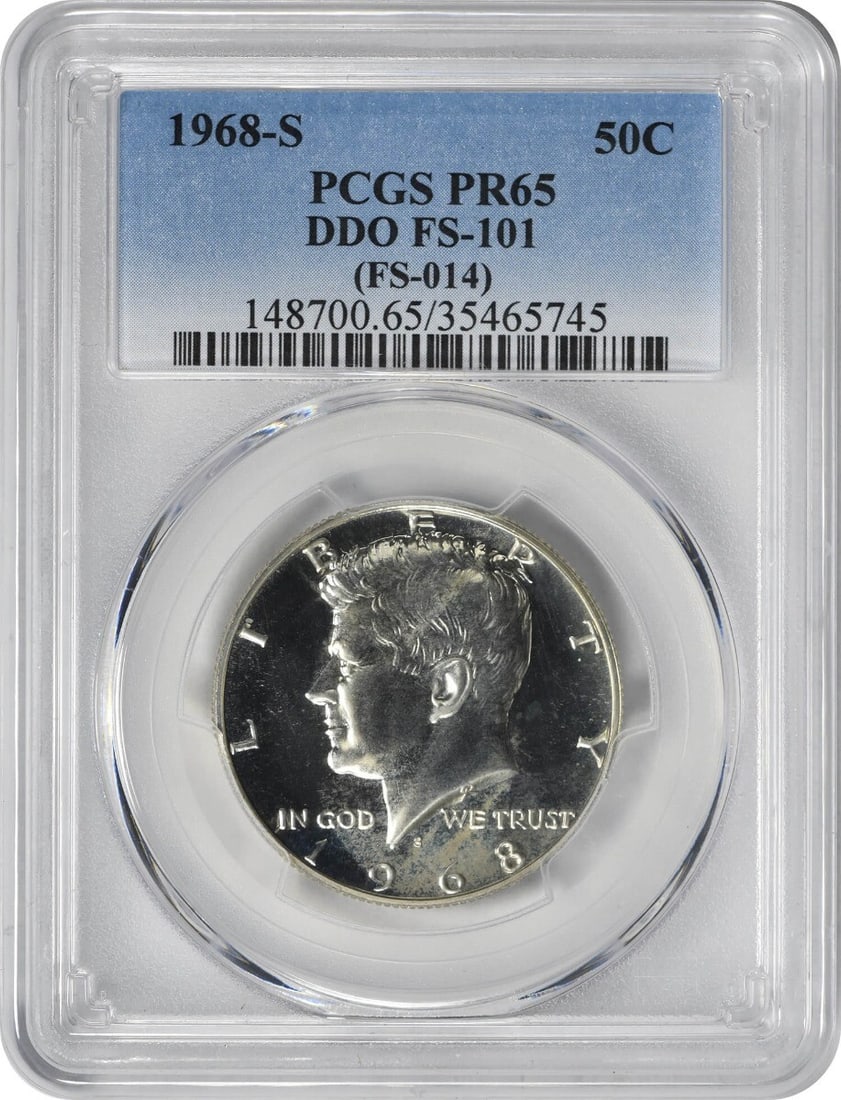 PCGS PR65 1968-S Kennedy Half Dollar Silver Clad DDO FS-101 Proof (1 of 2)