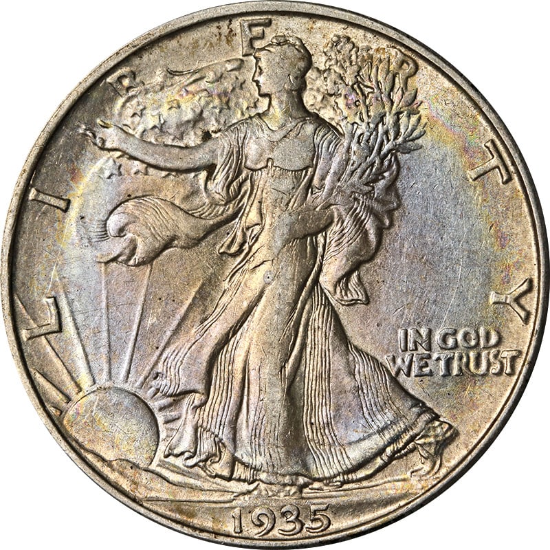 1935-D Walking Liberty Half Circulated Silver Coin (1 of 2)