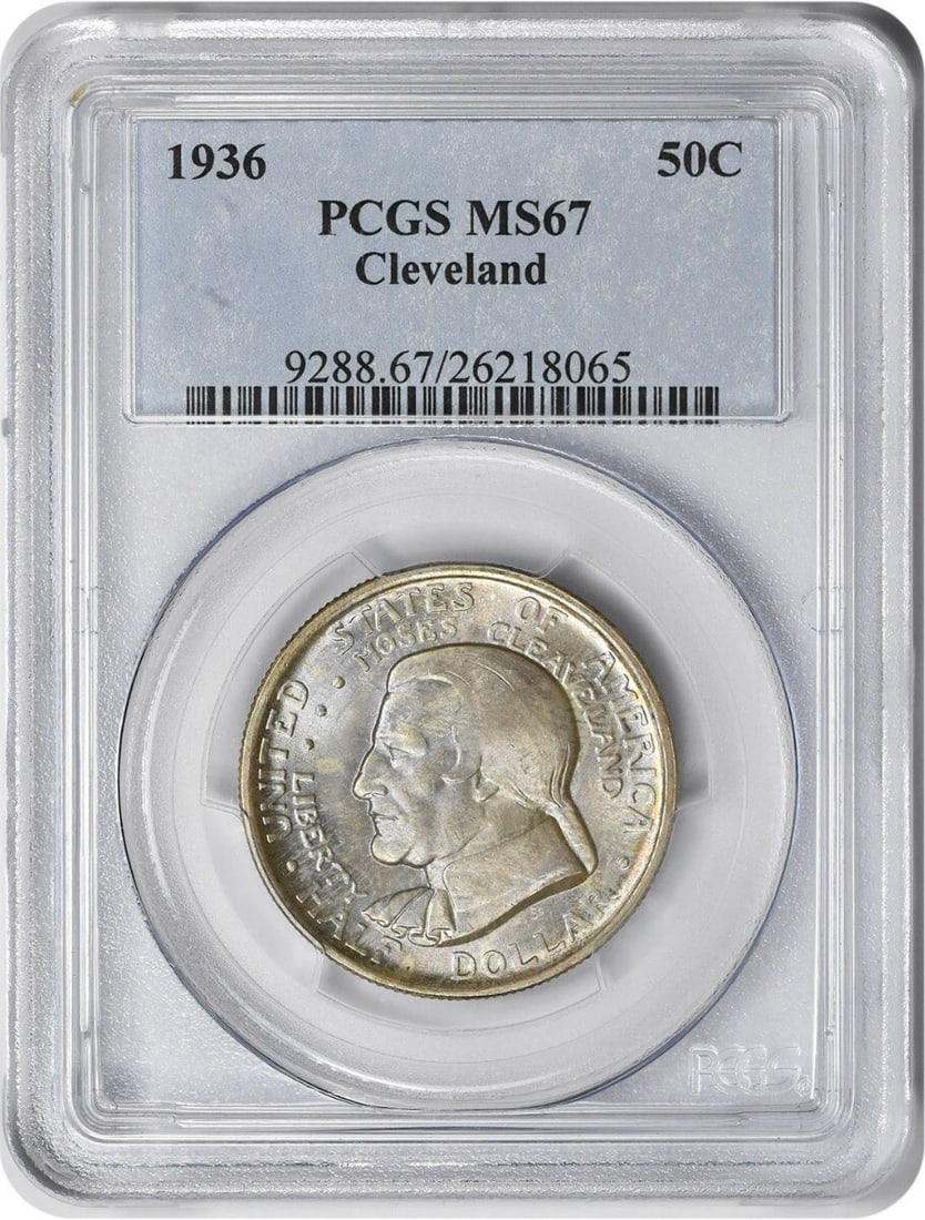 1936 Cleveland Commemorative Silver Half Dollar MS67 PCGS Uncirculated (1 of 4)