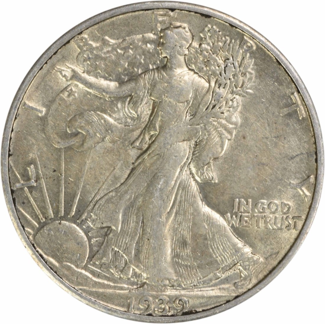 1939-S Walking Liberty Half Dollar 90% Silver AU Uncertified: 1939-S Walking Liberty Half Dollar 90% Silver AU Uncertified This 1939-S Walking Liberty Silver Half Dollar is a remarkable example of American coinage, featuring exquisite detail and historical signi