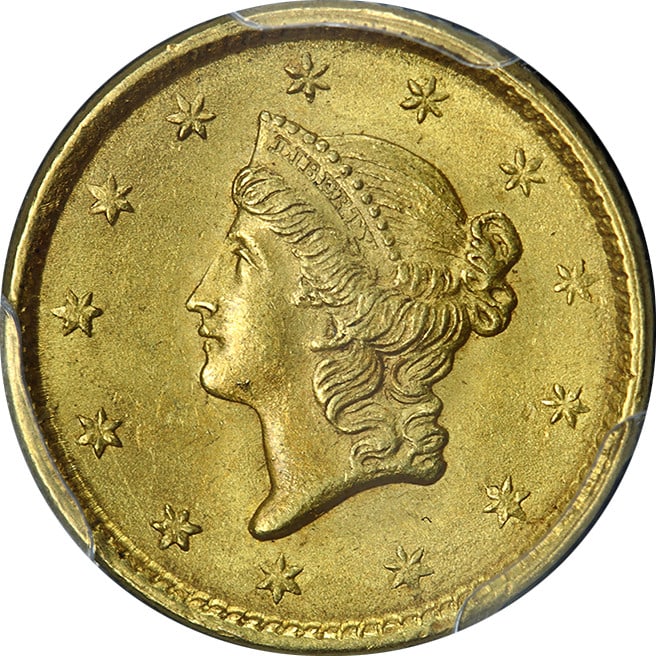 1851 Philadelphia Gold Dollar Type 1 PCGS MS63 Uncirculated Coin (1 of 4)