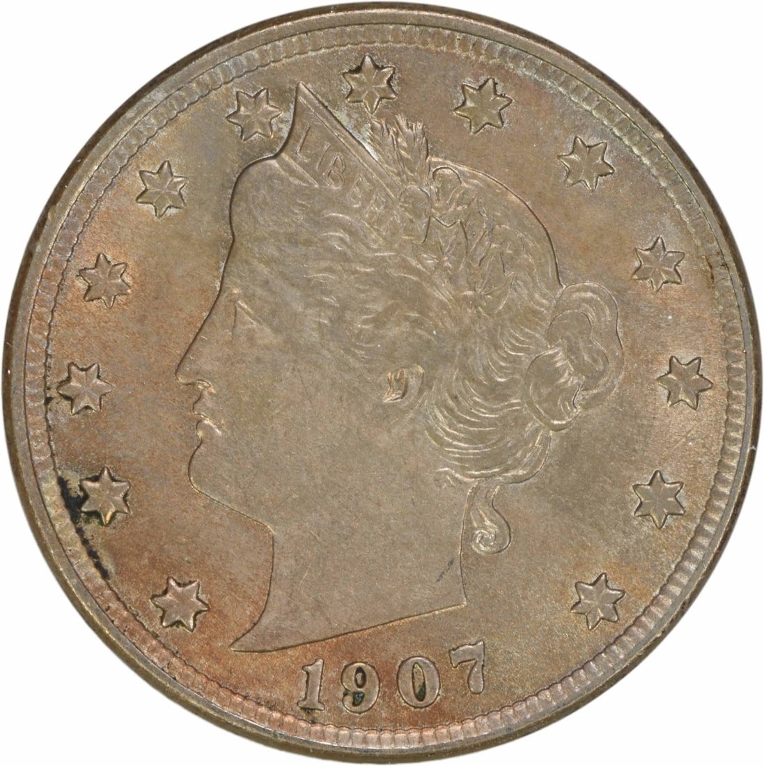 1907 Liberty Nickel AU Circulated Uncertified Coin: 1907 Liberty Nickel AU Circulated Uncertified Coin This 1907 Liberty Nickel showcases a beautiful AU (About Uncirculated) grade, representing a piece of American history. Struck at the Philadelphia Mi