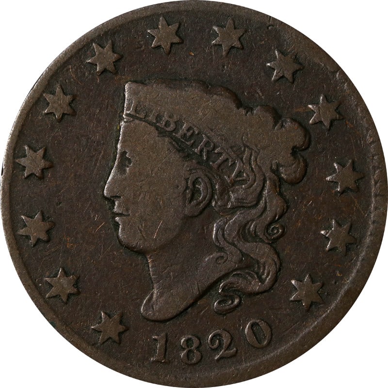 1820 United States Copper Large Cent Small Date Variety (1 of 2)