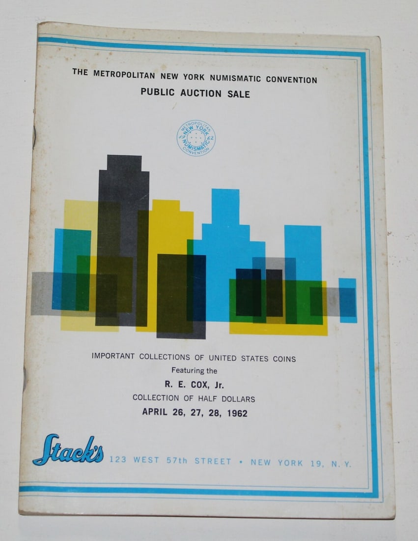 Auction Catalog New York Numismatic Convention April 1962 Stacks: Auction Catalog New York Numismatic Convention April 1962 Stacks This is a pre-owned Stacks Auction Catalog from the New York Numismatic Convention, held from April 26 to 28, 1962. It features numisma