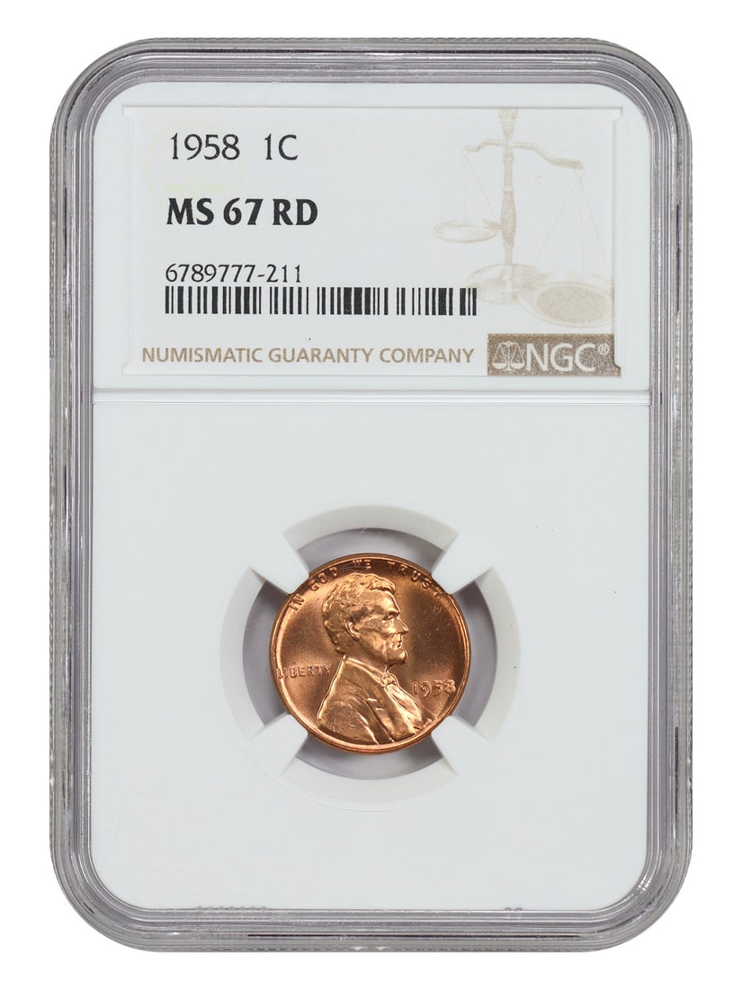 NGC Certified 1958 Lincoln Wheat Cent MS67 Red (1 of 4)