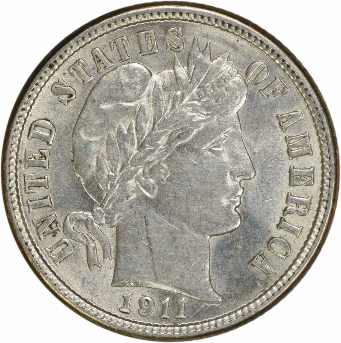 1911 Barber Silver Dime 10C AU Uncertified Philadelphia Mint (1 of 2)