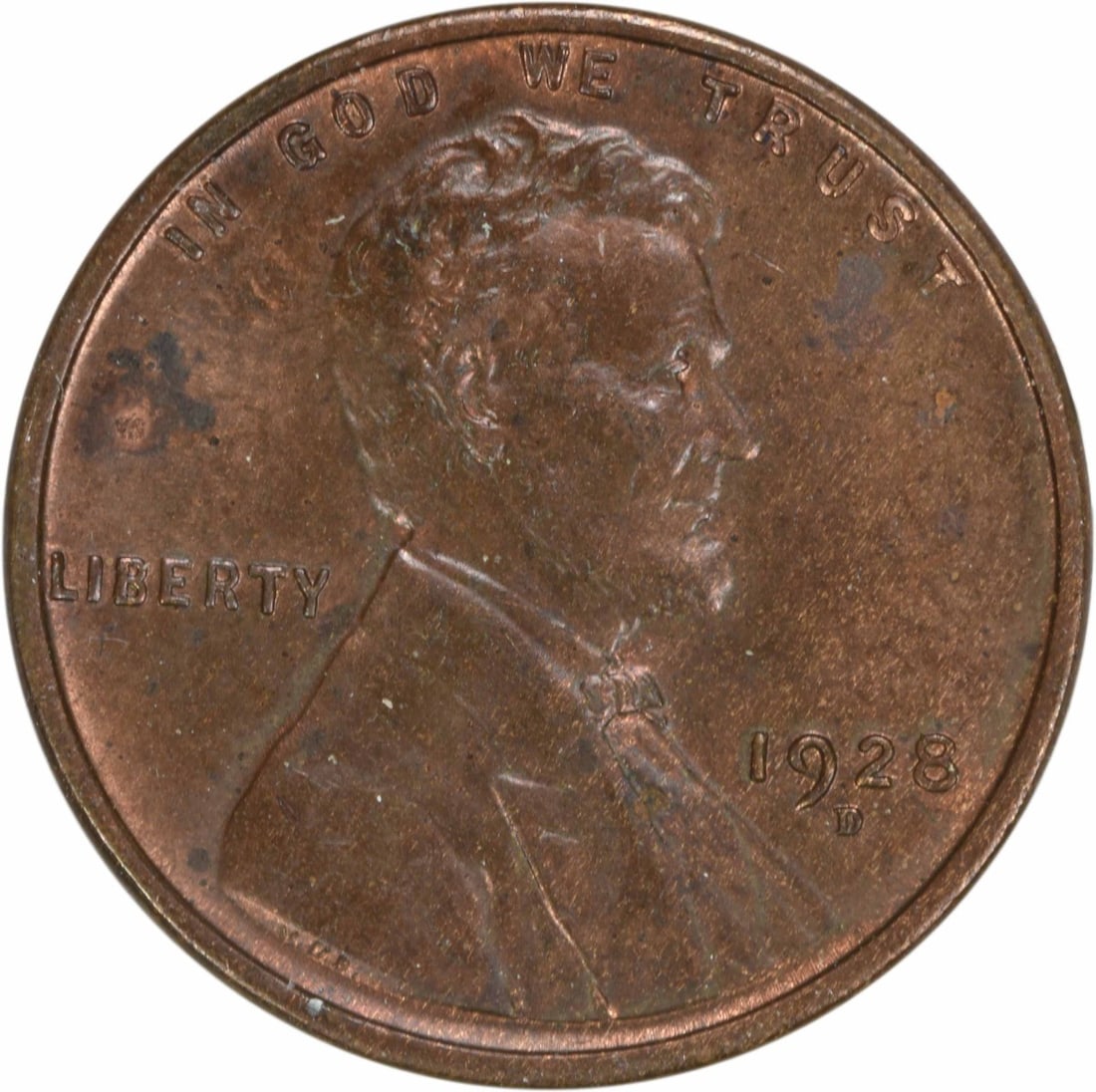 1928-D Lincoln Wheat Cent Choice BU Uncertified Coin (1 of 2)