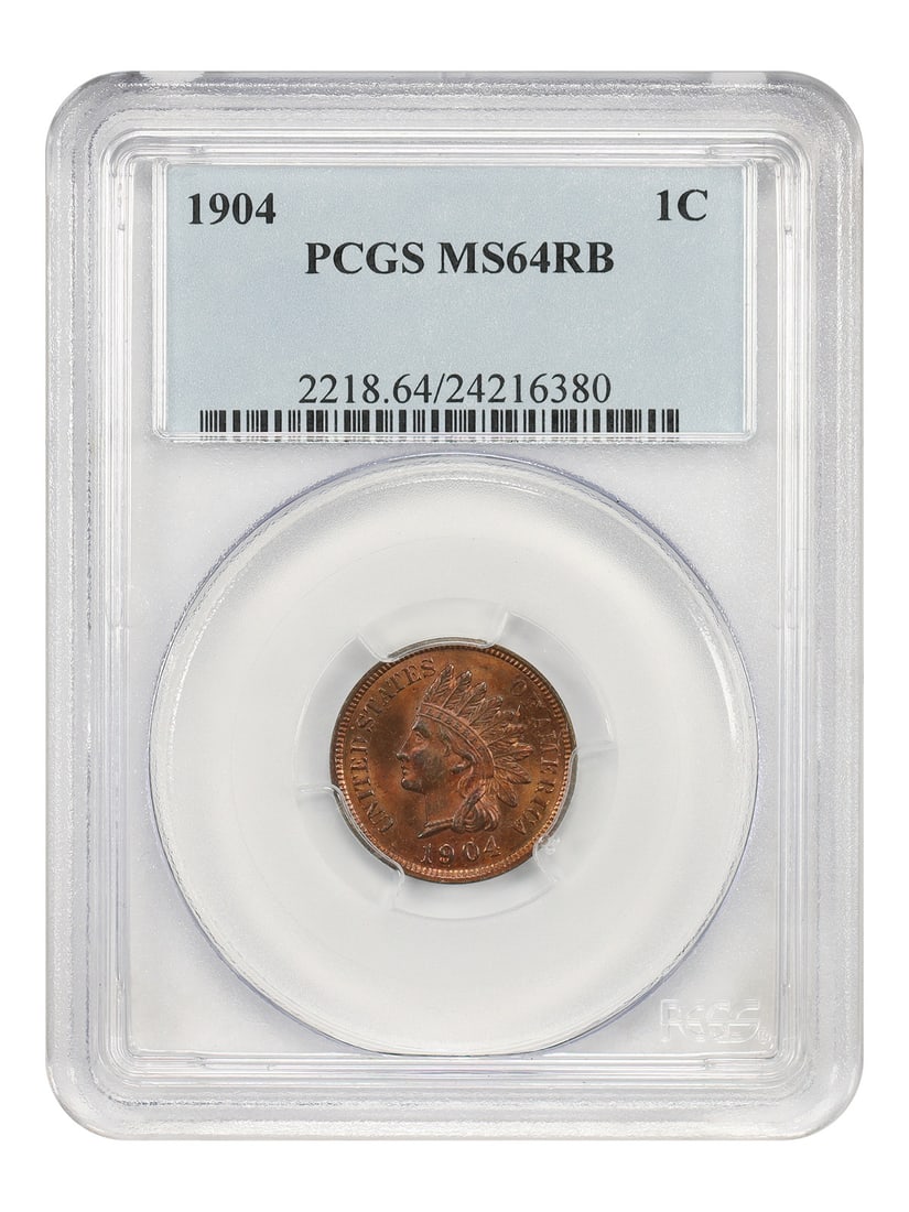 PCGS MS64RB 1904 Indian Head Cent Uncirculated One Cent Coin (1 of 4)