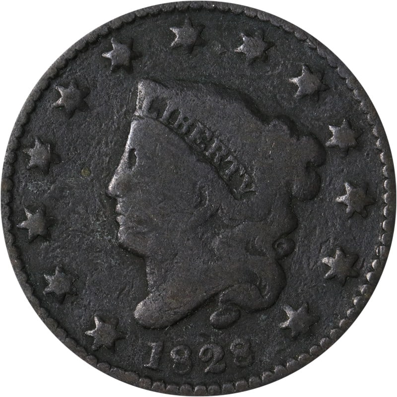 Small Date 1828 United States Large Cent Copper Coin (1 of 2)