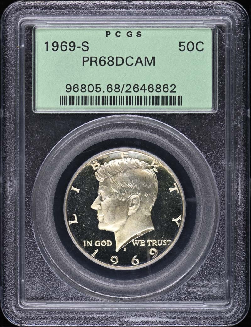 1969-S Kennedy Half Dollar 50C PCGS PR68DCAM Silver Clad (1 of 2)