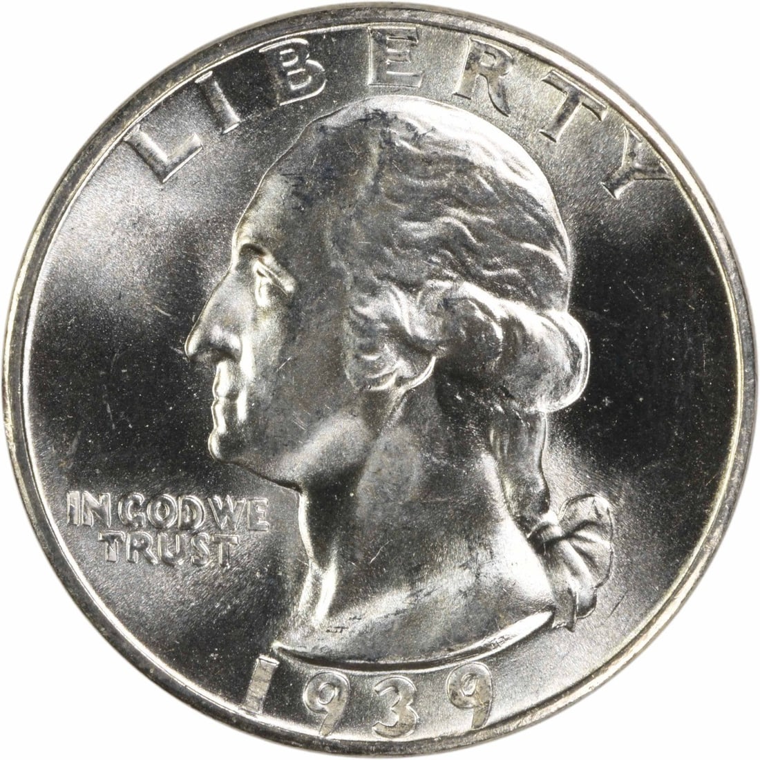 Uncertified 1939-D Silver Washington Quarter Choice BU Plus (1 of 2)