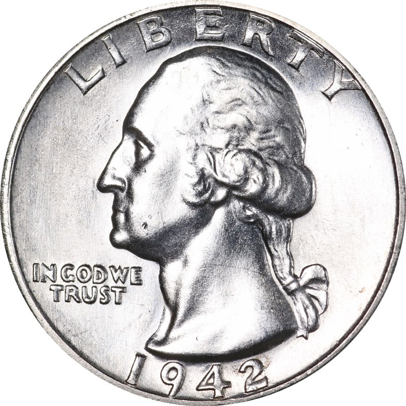 1942-S Washington Quarter Silver Coin Circulated (1 of 2)