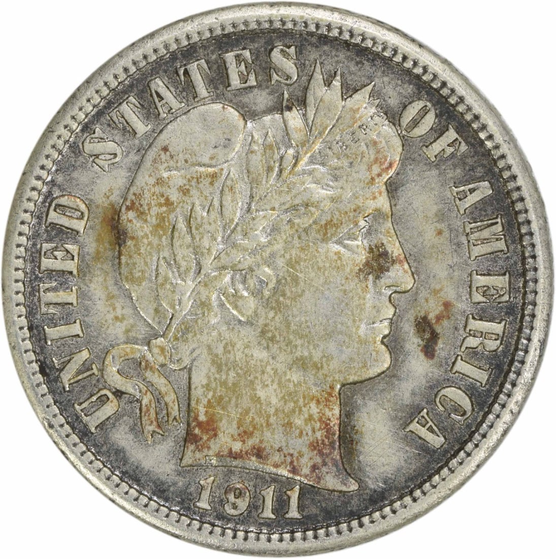 1911 Barber Silver Dime AU Uncertified 90% Silver Coin: 1911 Barber Silver Dime AU Uncertified 90% Silver Coin This 1911 Barber Silver Dime showcases the classic design by Charles E. Barber, featuring a beautiful representation of Liberty. It is an uncircu
