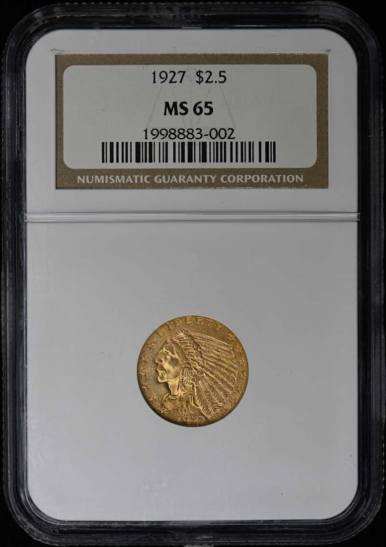 1927 Indian Head $2.50 Gold Coin NGC MS65 Philadelphia (1 of 4)