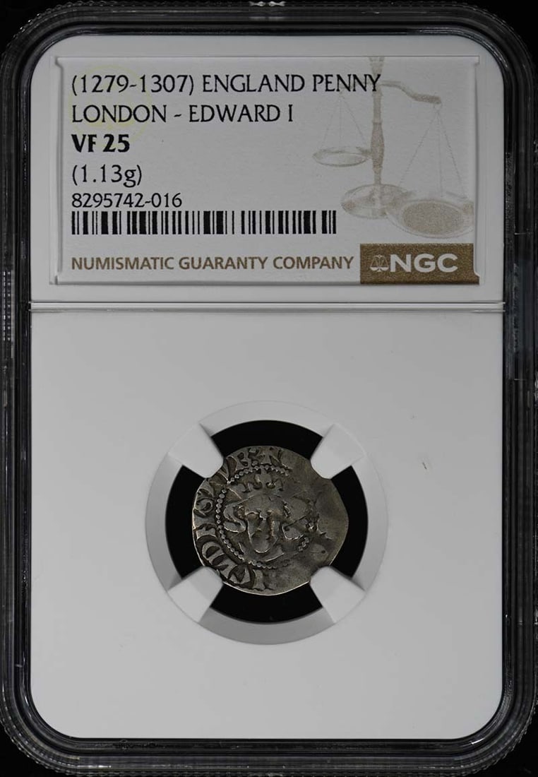 Edward I Silver Penny NGC VF25 London Mint 1.13g England: Edward I Silver Penny NGC VF25 London Mint 1.13g England This is a circulated Edward I silver penny from London, England, dating between 1279 and 1307. The coin has been authenticated and graded VF25
