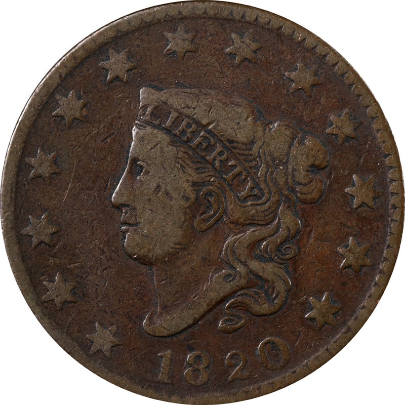 1820 United States Copper Large Cent Small Date Variety (1 of 2)