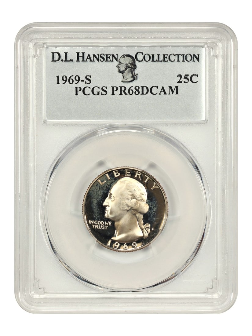 PCGS PR68DCAM 1969-S Washington Quarter ex D L Hansen (1 of 6)