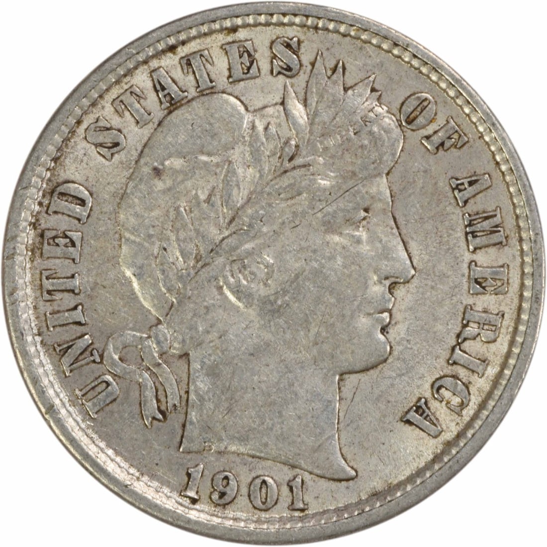 1901 Barber Silver Dime AU Uncertified 10C Philadelphia Mint (1 of 2)