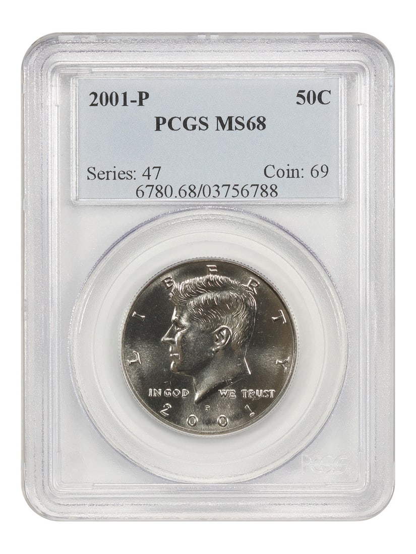 PCGS Graded MS68 Kennedy 2001-P Half Dollar Coin (1 of 4)