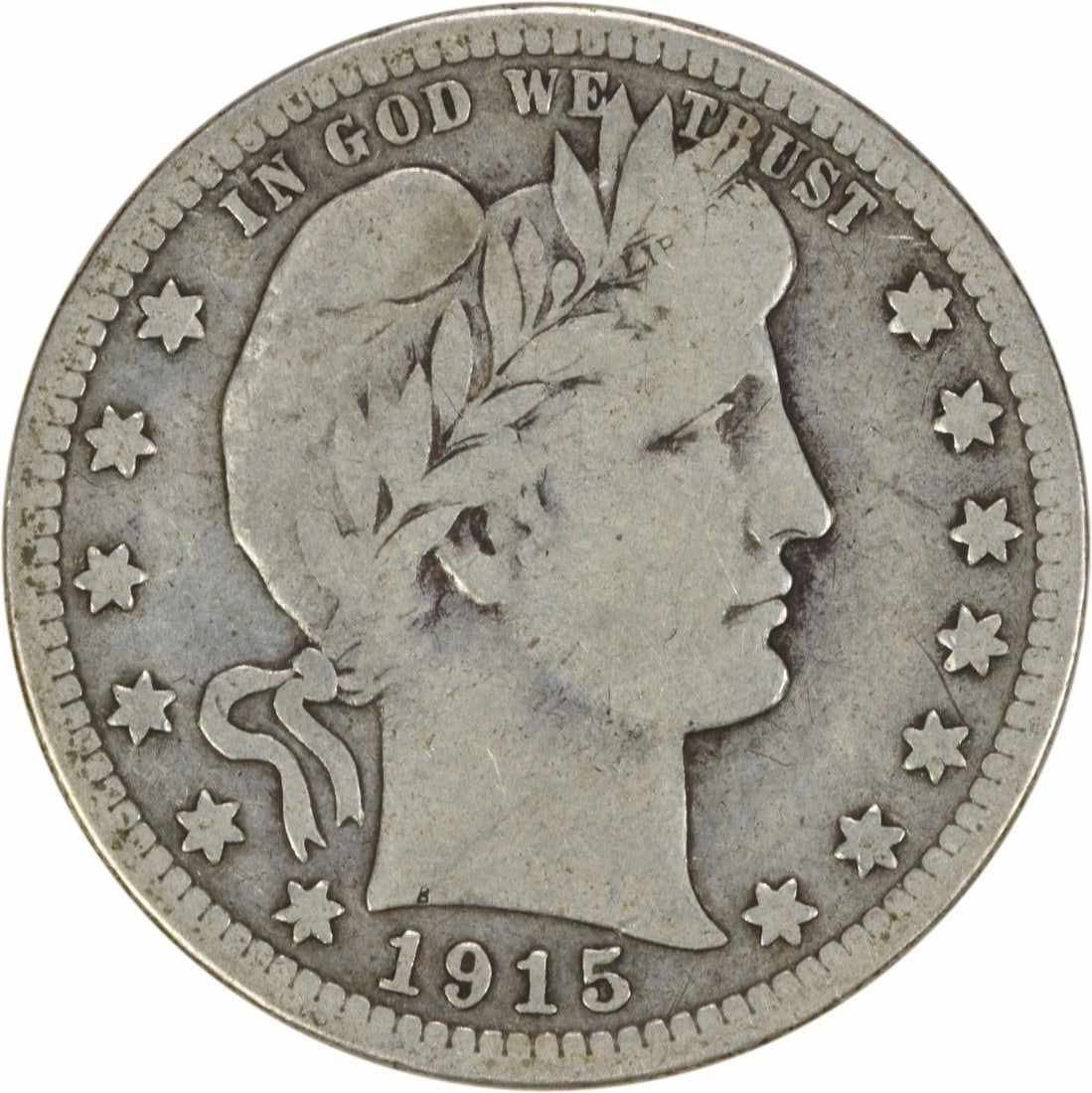 1915-S Barber Silver Quarter 25C VG Uncertified San Francisco: 1915-S Barber Silver Quarter 25C VG Uncertified San Francisco This 1915-S Barber Silver Quarter is a classic coin from the United States, showcasing the artistry of designer Charles E. Barber. It feat