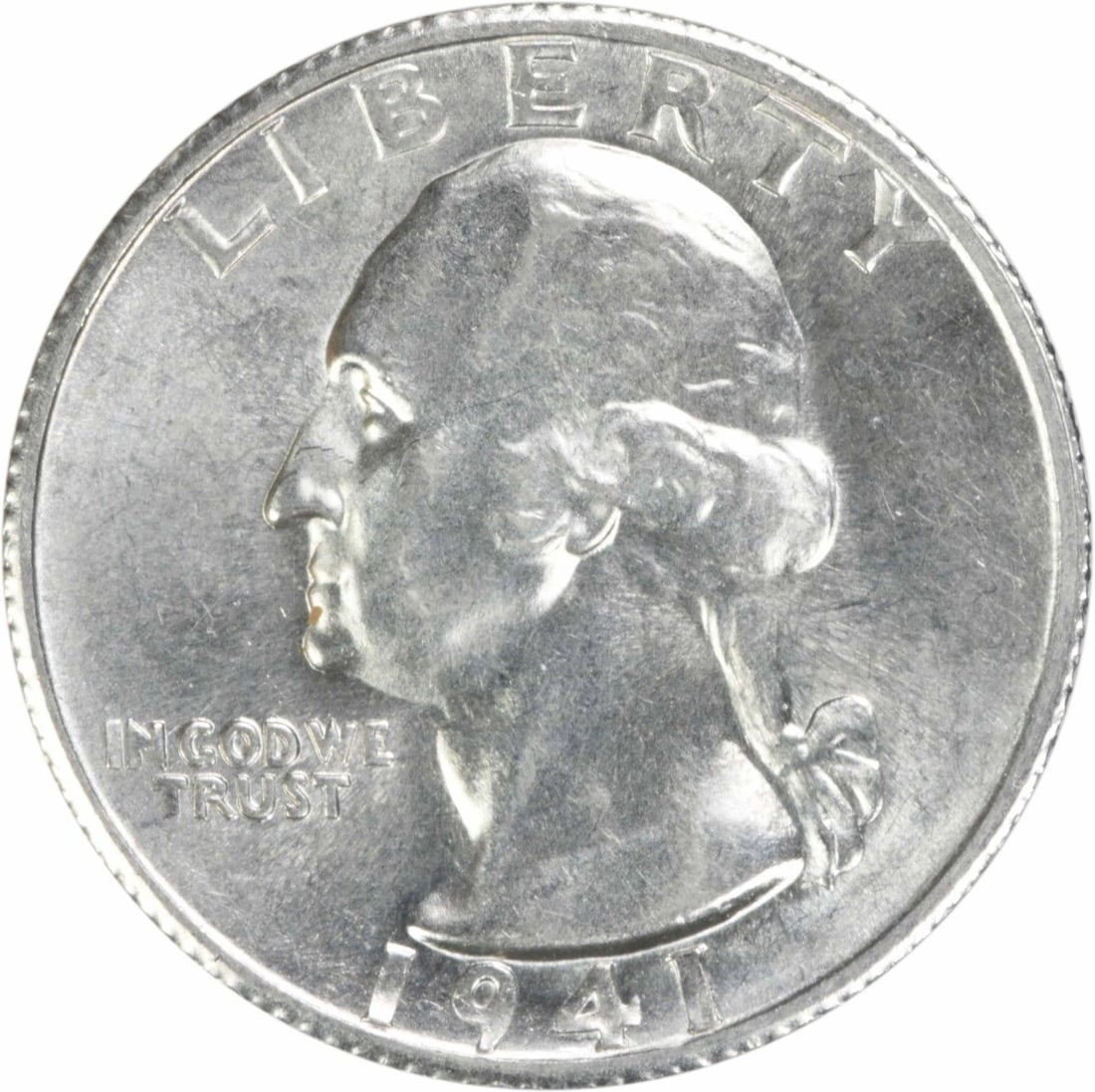 Choice BU Plus 1941-S Silver 25C Washington Quarter Uncertified (1 of 2)