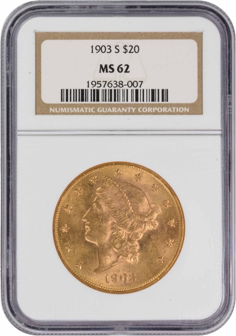 MS62 1903 San Francisco $20 Liberty Head Gold Coin NGC Certified (1 of 4)