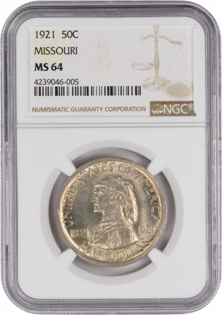 1921 Missouri Commemorative Half Dollar MS64 NGC Certified Silver (1 of 4)