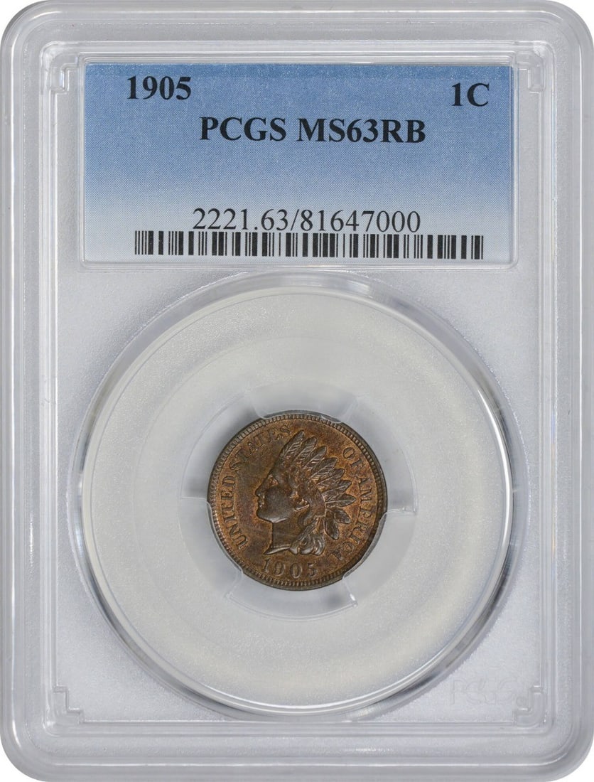 1905 Indian Head Cent MS63RB PCGS Uncirculated Copper Coin (1 of 2)