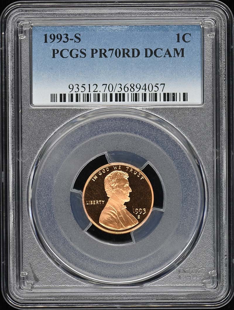 1993-S Lincoln Cent Type 4 Memorial Reverse PCGS PR70DCAM (1 of 4)