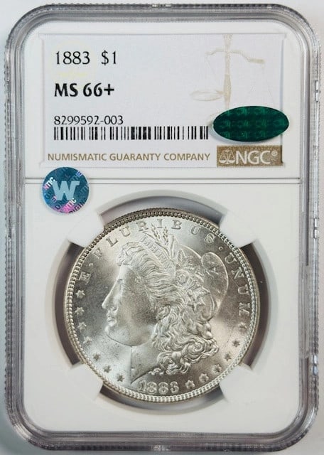 NGC CAC Certified 1883 Silver Morgan Dollar MS-66 Plus Uncirculated (1 of 3)