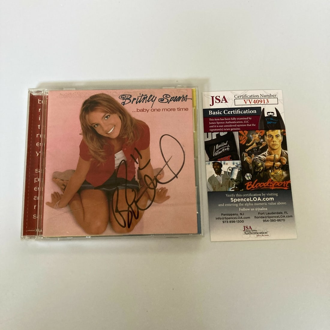 Britney Spears 1998 Signed Baby One More Time CD with JSA COA: Britney Spears 1998 Signed Baby One More Time CD with JSA COA This is a vintage signed copy of Britney Spears' iconic 1998 first album, 'Baby One More Time.' The CD and booklet feature her autograph,