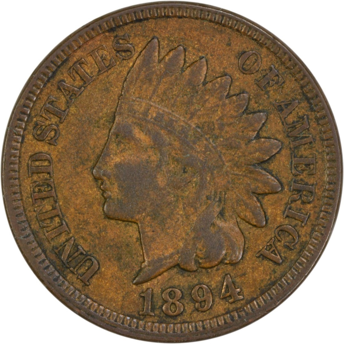 1894 Indian Head Cent EF Uncertified 19mm Copper Coin: 1894 Indian Head Cent EF Uncertified 19mm Copper Coin This 1894 Indian Cent is a captivating piece of American numismatic history. Struck at the Philadelphia mint, this coin features the iconic Indian