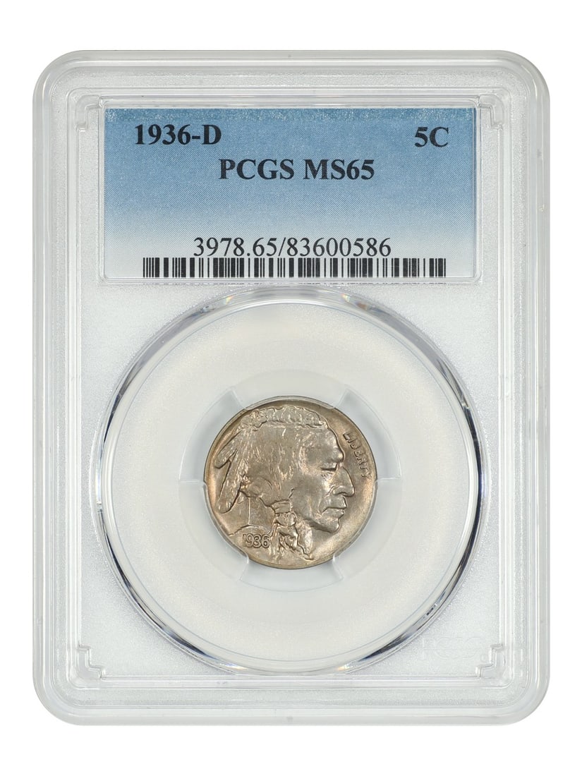 1936-D Buffalo Nickel 5C PCGS MS65 Uncirculated Nice Color (1 of 4)