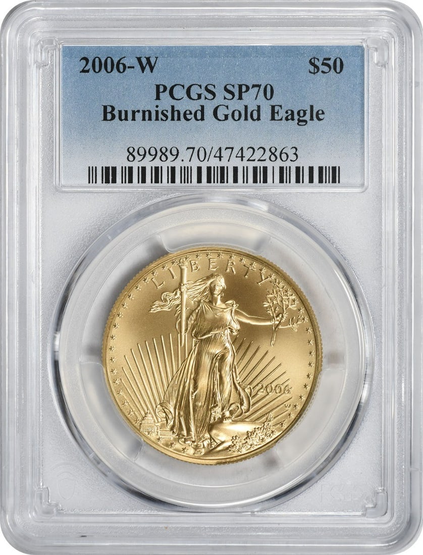 2006 West Point Burnished $50 Gold Eagle PCGS SP70 1 oz Coin (1 of 2)