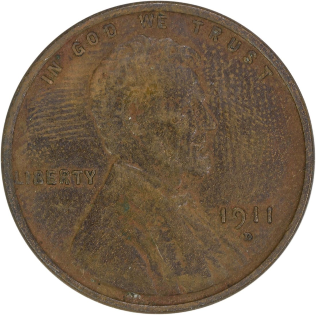 1911-D Lincoln Wheat Cent EF Uncertified Copper Coin (1 of 2)