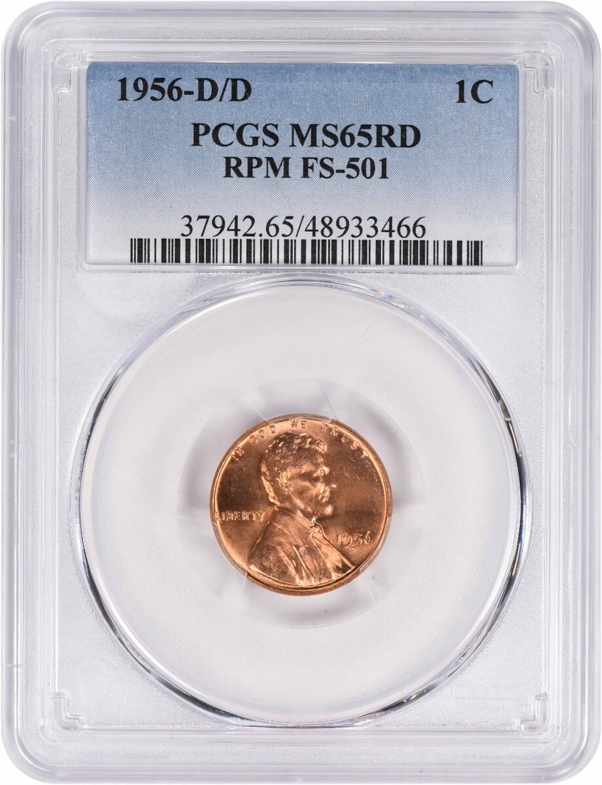 1956-D/D Lincoln Cent RPM FS-501 MS65RD Copper PCGS Certified (1 of 2)