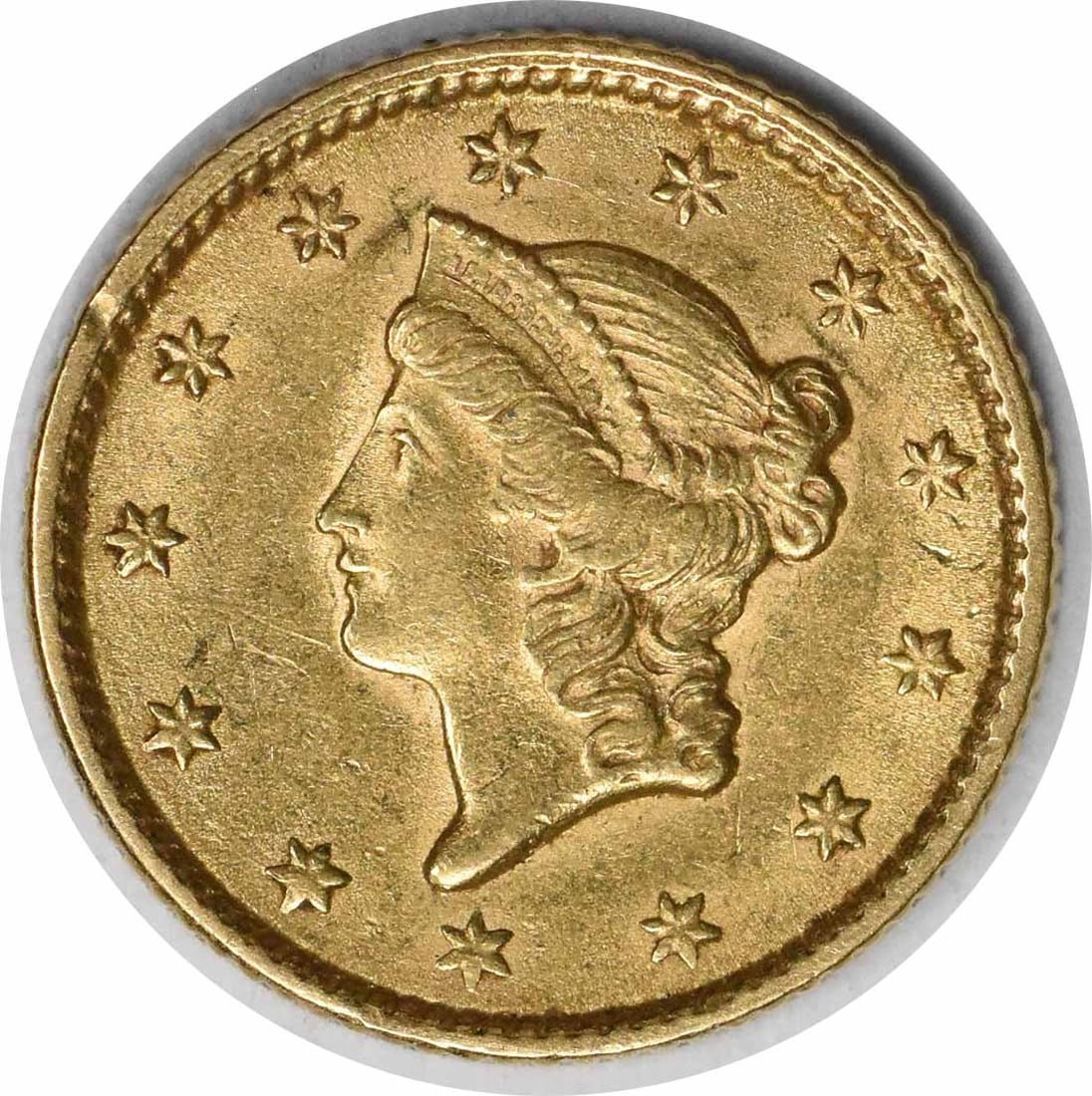 1853 $1 Gold Type 1 Coin AU James Barton Longacre Design (1 of 2)