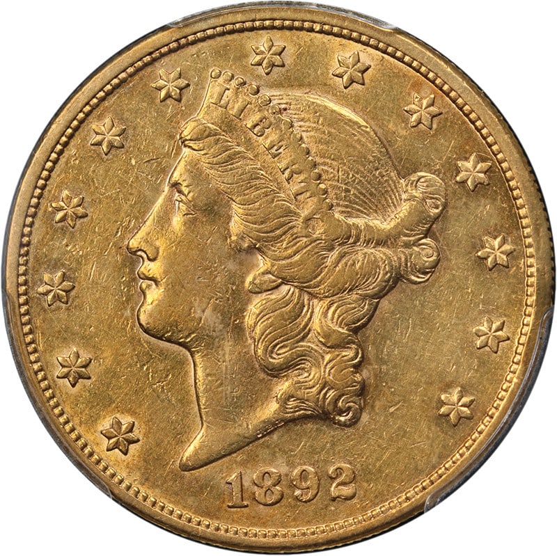 1892-P Liberty Gold $20 Coin PCGS AU Details Key Date Eye Appeal (1 of 4)