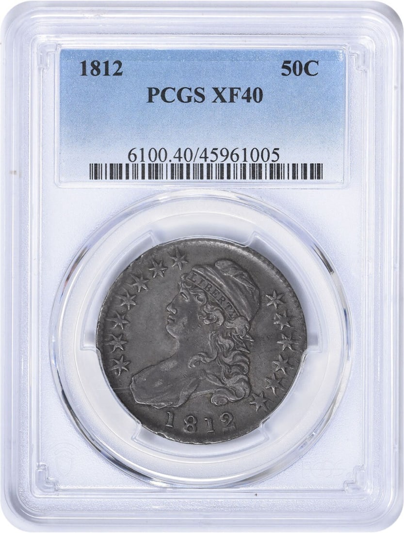 1812 Capped Bust Half Dollar 50C Silver XF PCGS Certified (1 of 2)