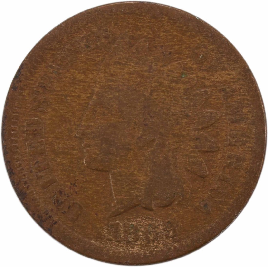 1869 Indian Head Cent Copper Coin Good G Uncertified (1 of 2)