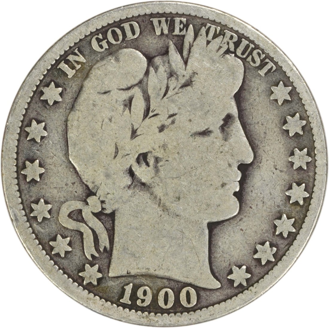 Barber Half Dollar 1900-O 90 Percent Silver VG Grade Uncertified (1 of 2)