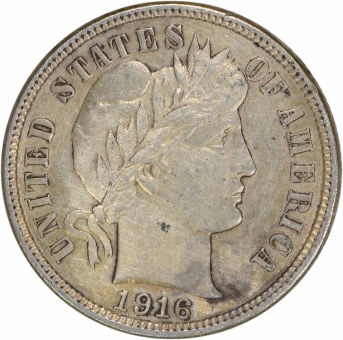 1916 Barber Silver Dime 10C AU Uncertified Philadelphia Mint (1 of 2)