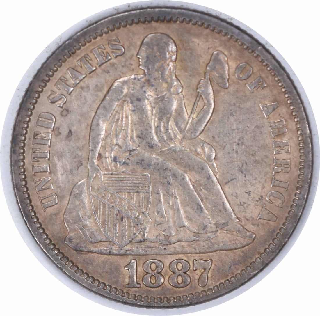1887-S Liberty Seated Dime 10C AU Silver Coin Uncertified (1 of 2)