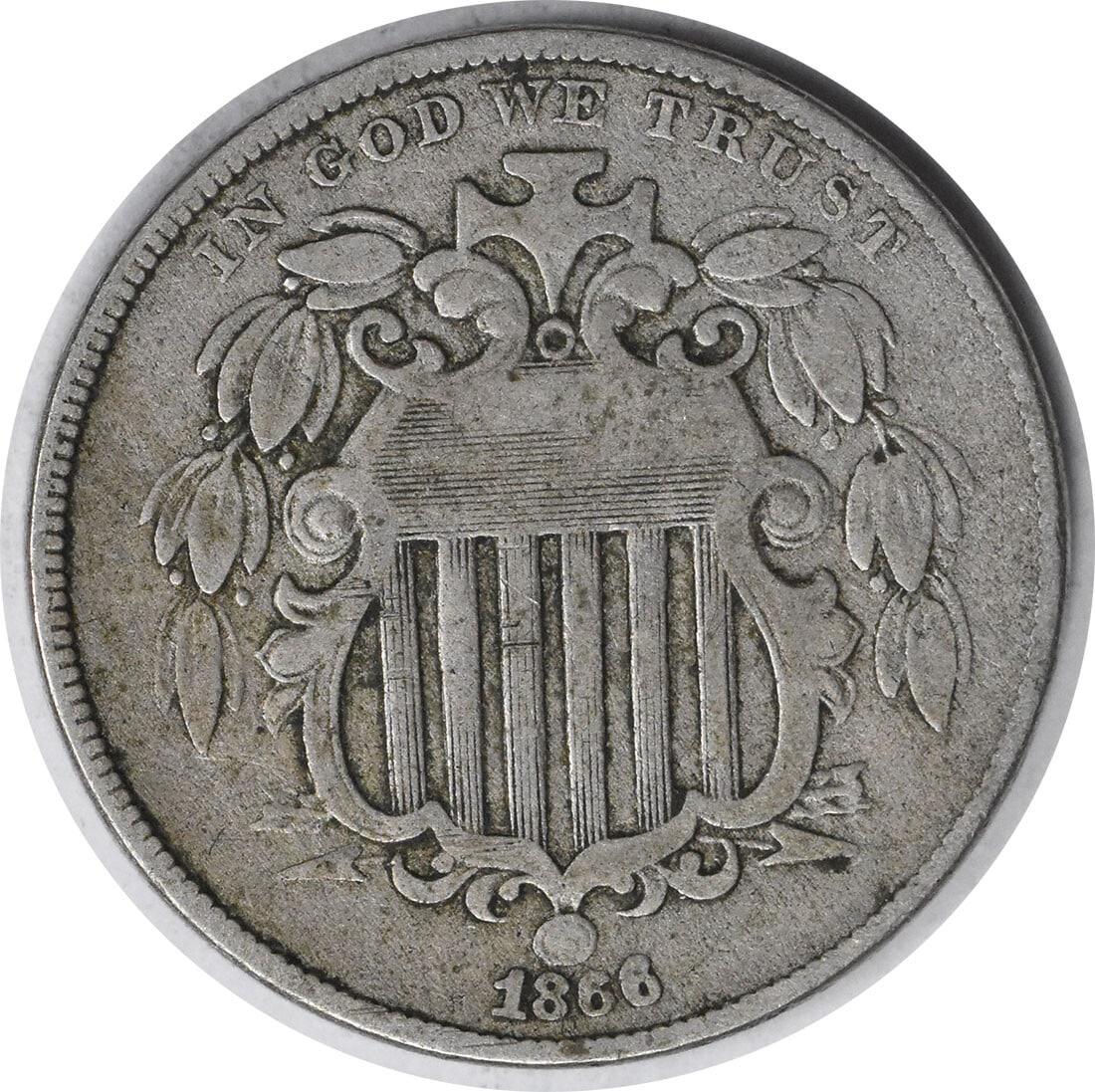1866 Shield Nickel VF Uncertified by Longacre 5C Philadelphia (1 of 2)