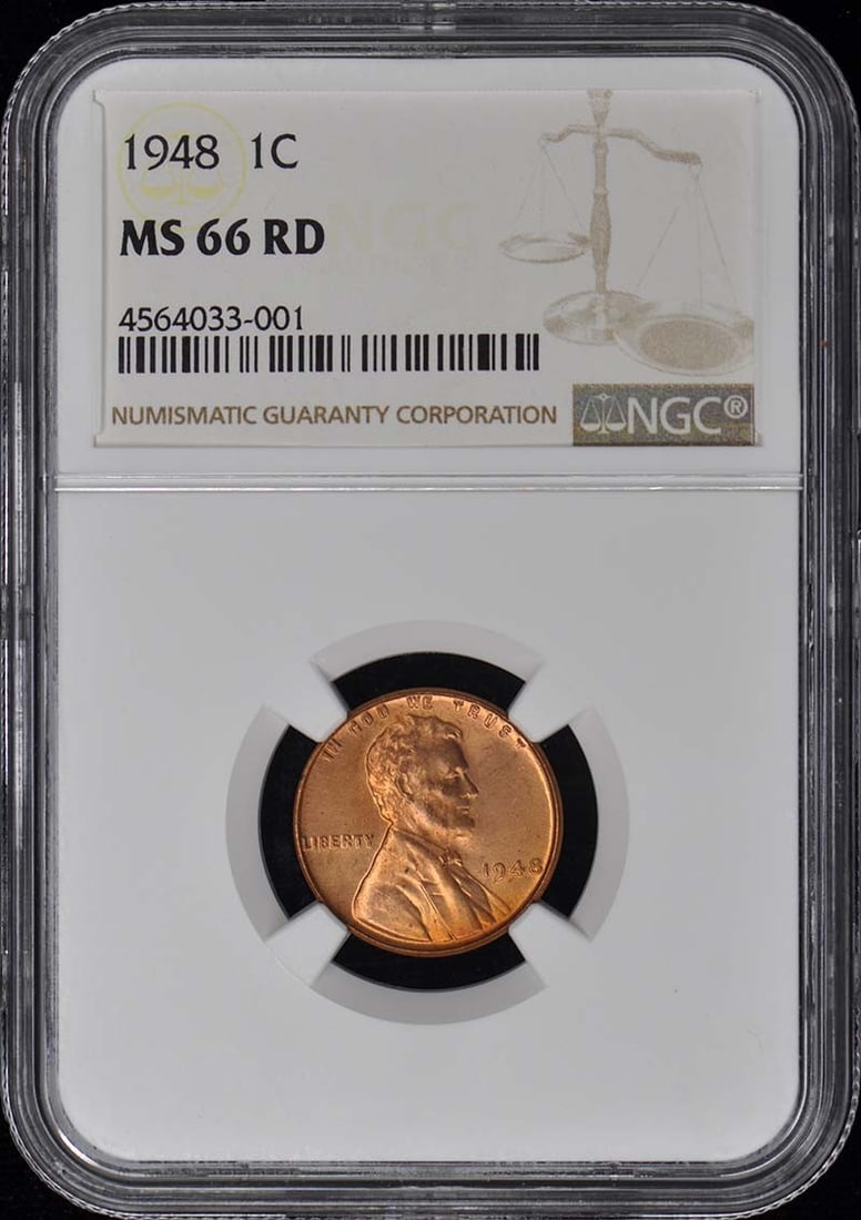 1948 NGC MS66RD Lincoln Cent Wheat Reverse Uncirculated (1 of 2)