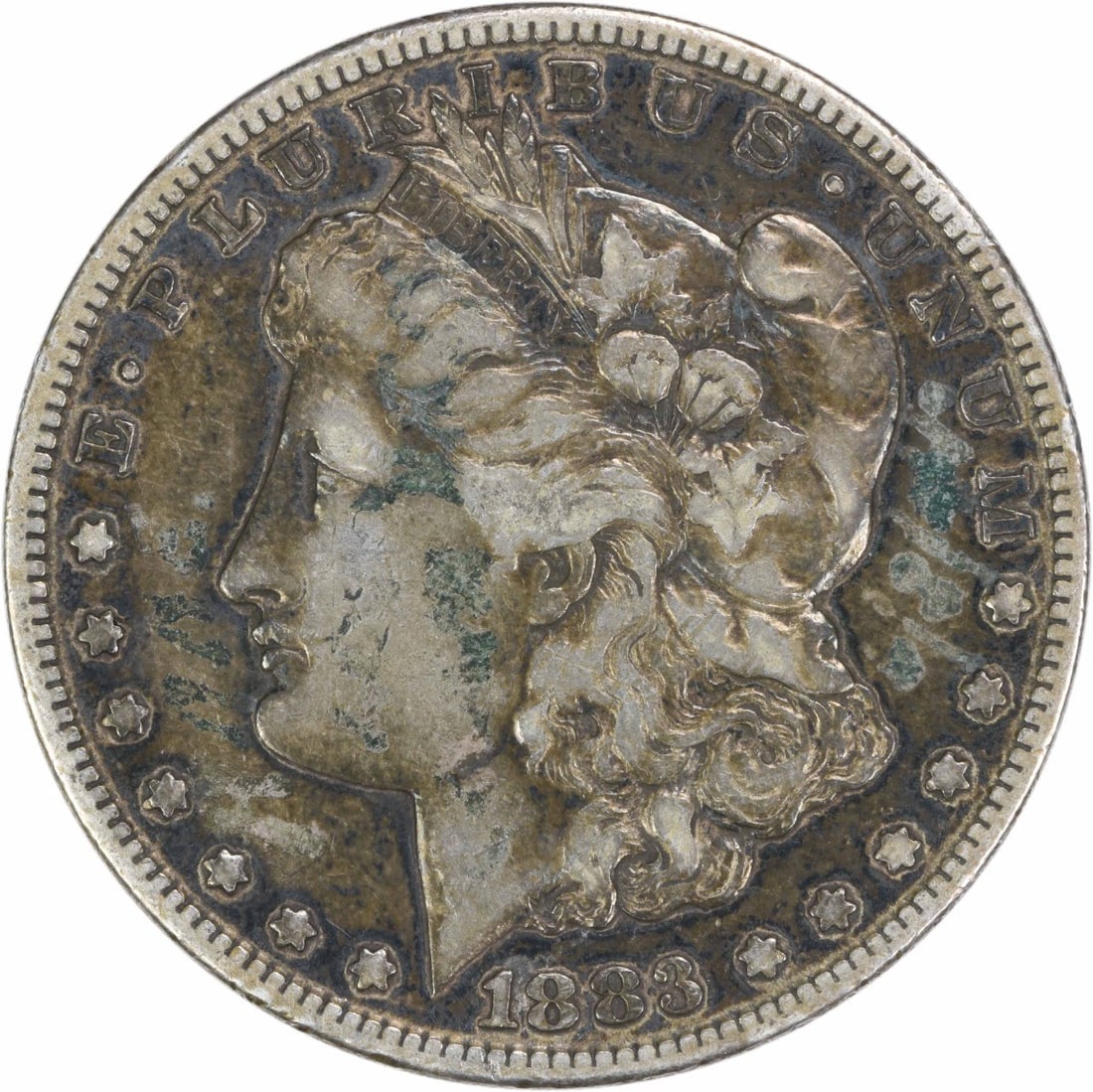 VF Grade 1883 San Francisco Morgan Dollar Uncertified Silver Coin: VF Grade 1883 San Francisco Morgan Dollar Uncertified Silver Coin This is an 1883-S Morgan Silver Dollar from the San Francisco Mint, designed by George T. Morgan. The coin is circulated, features a r