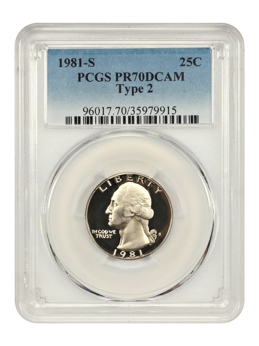 PCGS PR70DCAM 1981-S Type 2 Washington Quarter 25C Coin (1 of 6)