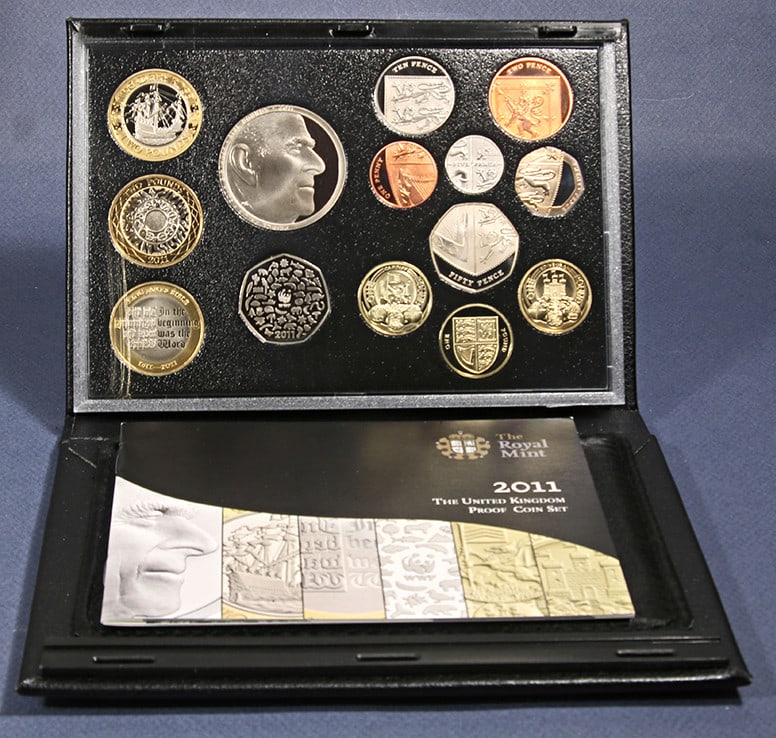2011 UK Fourteen Coin Proof Set with Original Packaging and Certificate: 2011 UK Fourteen Coin Proof Set with Original Packaging and Certificate This 2011 United Kingdom 14 Coin Proof Set includes original government packaging and certificate of authenticity. The set featu